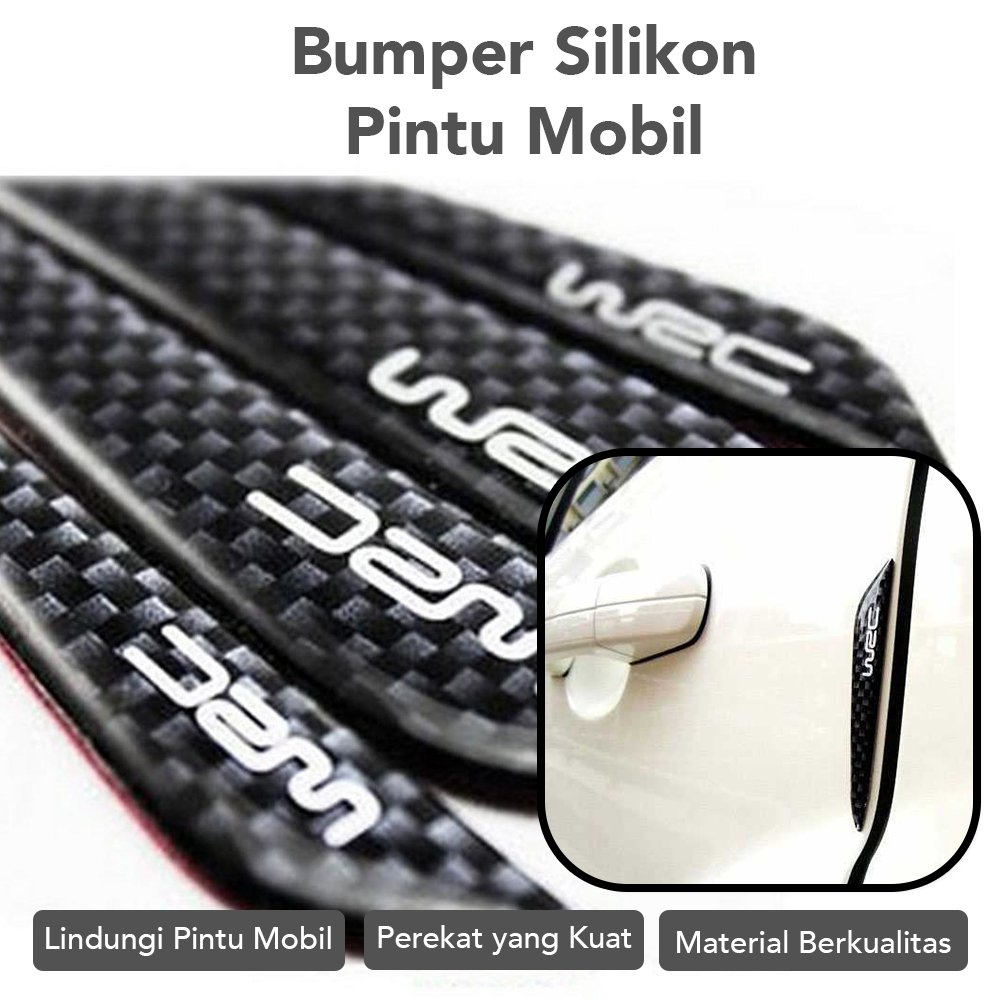 WRC HT-0010 Bumper Silikon Pintu Mobil Door Protector Anti Bentur Gores 4 PCS Pelindung Pintu Mobil dengan Perekat Kuat untuk Melindungi Bodi dari Benturan Saat Membuka Pintu Aksesoris Mobil Black Material Silikon - Gambar 8
