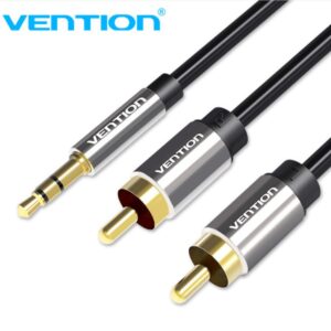 Vention BCF Kabel Audio AUX 3.5mm Male to 2 RCA Male 1.5 Meter Stereo HiFi Gold Plated untuk Speaker Amplifier TV DVD Original - Gambar 7