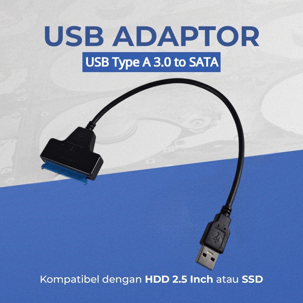Kabel SATA to USB 3.0 Adapter 4071-1097 untuk HDD SSD 2.5 Inch Eksternal, USB Type A High Speed Data Transfer dengan Kabel 25cm, Converter SATA 7+15 Pin ke USB untuk Laptop dan Komputer - Gambar 7