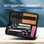 KNIFEZER Set Gunting Rambut Salon 7in1 Buffing Stainless Steel 4Cr13 - BHT002 Gunting Rambut Profesional Set Potong Rambut Flat Sasak Sisir Jepit KNIFEZER Peralatan Gunting Rambut Salon Barbershop Hairstylist Hair Cutting Tools Set Lengkap
