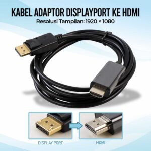 SOONHUA Kabel Video Adaptor DP DisplayPort ke HDMI 4K - DP102 Kabel Display Port to HDMI Converter Adaptor DisplayPort ke HDMI 1080P 4K Kabel DP to HDMI Male to Female Kabel DisplayPort ke HDMI Komputer Laptop Monitor TV Converter - Gambar 8