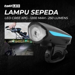 TaffLED Lampu Depan Sepeda Klakson LED Cree XPG 1200mAh 250 Lumens 7588 – Lampu Sepeda Depan dengan Bel Klakson LED Cree XPG 250LM Rechargeable Anti Air USB Charge Lampu Gowes Terang Headlight Sepeda Aman Malam - Gambar 6