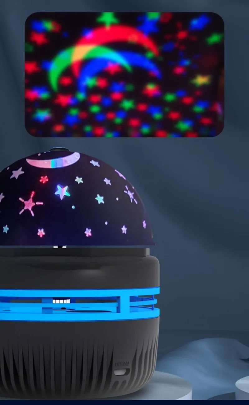 TaffLED KERI Lampu Tidur Proyektor LED RGB Moon Night Light Star XKL-Q6 5V 3W Lampu Bulan Bintang Aesthetic 360 Rotasi untuk Kamar Anak Dekorasi Ruangan Pesta Ulang Tahun Lampu Malam Micro USB - Gambar 9