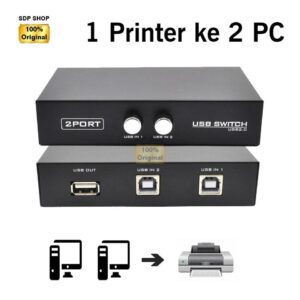 Alat Switch Printer Kabel USB Switch Printer 2 Port Manual Switch Printer Sharing Printer 2 Port 1 Printer Untuk Beberapa PC Komputer Laptop - Gambar 5
