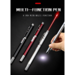 TAFFWARE Pulpen Multifungsi 5in1 5RLS Laser Pointer Merah Bolpoin Pen LED Senter Stick Telescopic Magnetic Penunjuk Presentasi Komplit Alat Tulis Kantor Sekolah Guru Dosen Mekanik Unik Praktis Material Metal Kokoh Anti Karat High Quality Alat Serbaguna