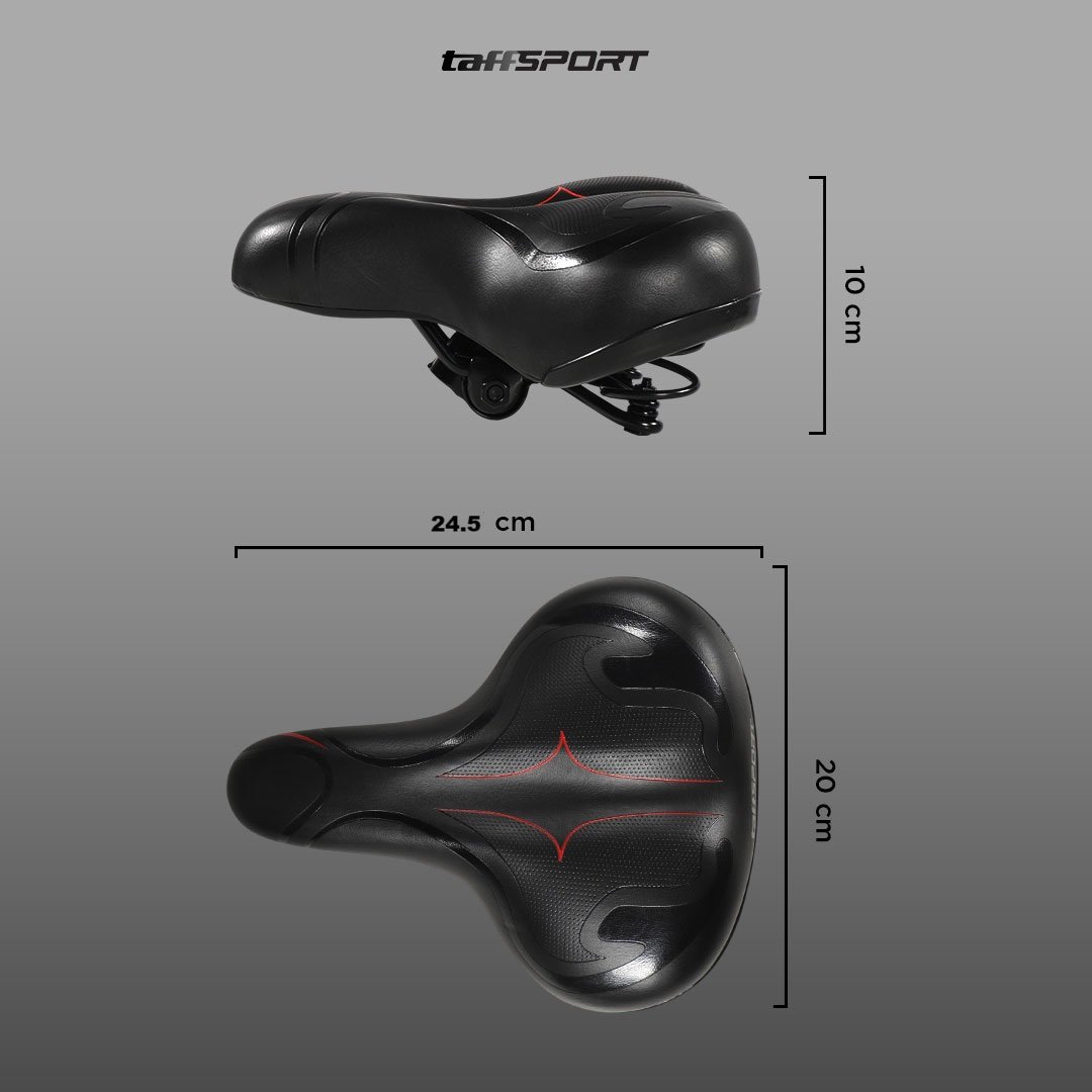 TaffSPORT Jok Sadel Sepeda Empuk Lebar Spring Shock Waterproof ZF40, Sadel MTB Polygon BMX dengan Peredam Getaran, Bantalan Busa PU Tebal dan Nyaman untuk Bersepeda Jarak Jauh, Rangka Besi - Gambar 10
