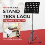 TaffSTUDIO Stand Teks S Lagu Partitur Sheet Musik Adjustable 180 Derajat FL-05R Stand Book Dudukan Buku Partitur Musik Tripod Sheet Music Stand Lembaran Musik Teks Lagu Lirik Tangga Nada Kuat Portable