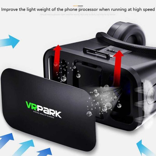 VR Box Headset Virtual Reality Box Untuk Semua HP VRPARK Box Virtual Reality VR Glasses Headset with Headphone - Gambar 3