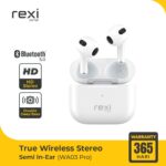 Headset Earphone Handsfree Wireless Bluetooth RexiPods WA03 Pro Edition TWS BT 5.0 Double Deep Bass