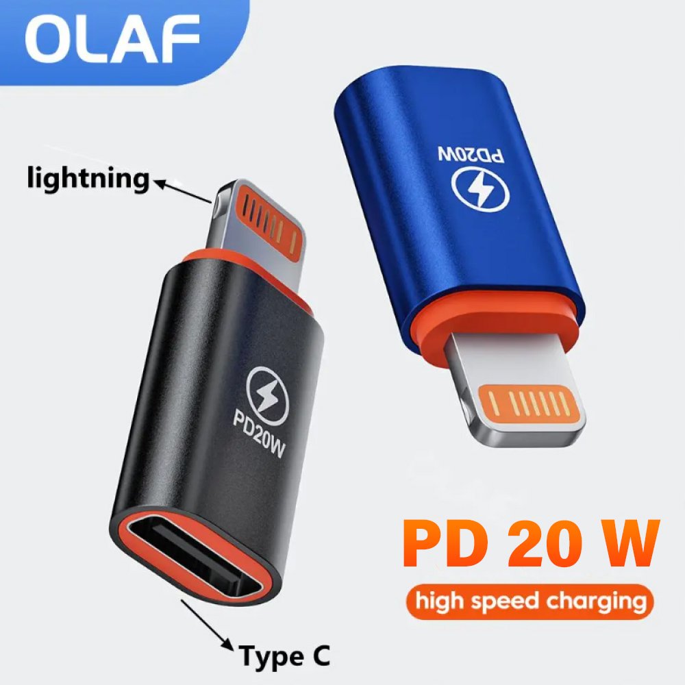 OLAF OL20 OTG USB Type C to Lightning Adapter Converter iPhone Fast Charge PD 20W Kabel Data Charger Transfer Data Smartphone Tablet Laptop Mini 23x11x6mm Black Pengisian Daya Praktis - Gambar 6