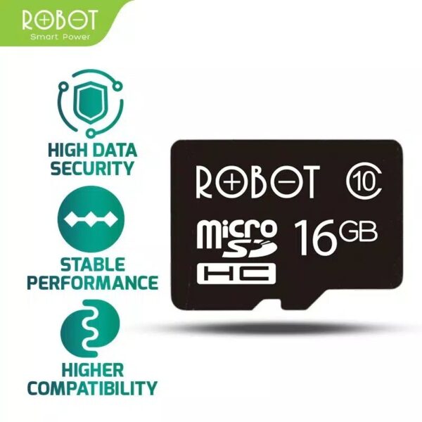 Memori Micro SD Robot 16gb 16 gb Memory Original MicroSD Memori Kartu Murah Card Class 10 Speed with Package - Gambar 2