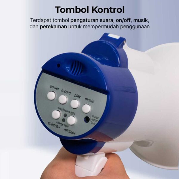 Taffware Pengeras Suara Megaphone Portable Toa Charger dengan Fungsi Rekaman Untuk Promosi Gathering Jualan Keliling Out Bond Study Tour Recharge Rechargeable Bisa Dicas Ulang - Gambar 4