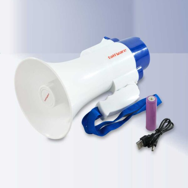 Taffware Pengeras Suara Megaphone Portable Toa Charger dengan Fungsi Rekaman Untuk Promosi Gathering Jualan Keliling Out Bond Study Tour Recharge Rechargeable Bisa Dicas Ulang - Gambar 7