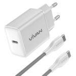 VIVAN Charger PD Type-C Type C Charger Power C20C Putih 20w 3A QC 3.0 With Kable Kabel Cable Data