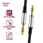 VIVAN Kabel AUX Cable Audio 3.5mm Hi-Fi Sound Gold Plated AUX01 1M 1 Meter Nylon Kualitas Bagus Audio Jack Male to Male