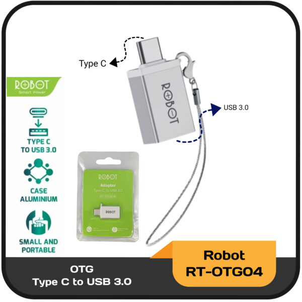 Robot Kabel Adapter Converter OTG Type C to USB 3.0 Type-C RT-OTG04 Silver Aluminium - Gambar 5