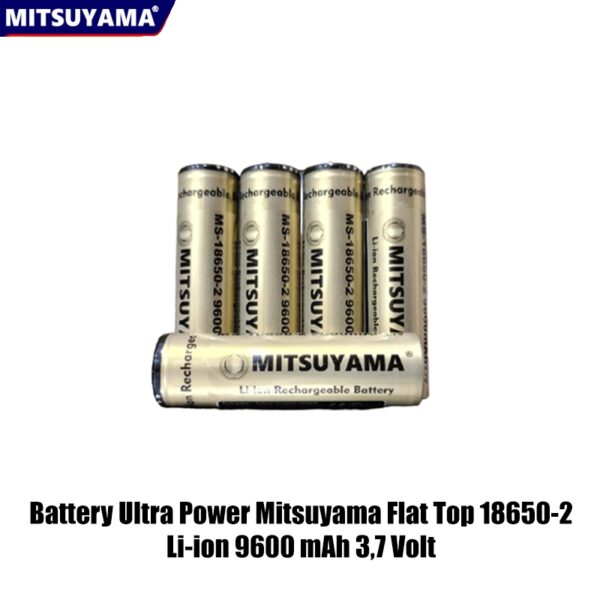 Flat Top Baterai Batere Battery 18650 Mitsuyama MS-18650 9600 mAh 3.7v Senter Kepala Swat Kipas Power Bank Original Batre Charger Batrei Batrai