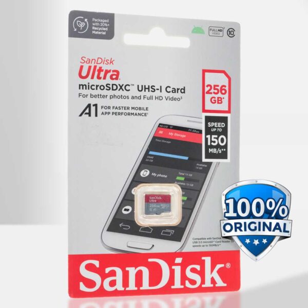 Sandisk Micro SD Memory Card SanDisk Ultra microSDXC Card 256gb 256 gb UHS-I Class 10 A1 150MB/s Original Garansi Resmi