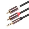 2 Meter FONKEN Kabel AUX to RCA Kabel Audio Jack 3.5mm to RCA Speaker AUX Male to RCA Male 115cm Jack RCA 1 to 2 - Gambar 2