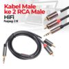 2 Meter FONKEN Kabel AUX to RCA Kabel Audio Jack 3.5mm to RCA Speaker AUX Male to RCA Male 115cm Jack RCA 1 to 2