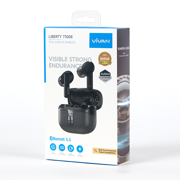 VIVAN Liberty T100E TWS Bluetooth 5.3 Original - Earphone Wireless Deep Bass Dengan Fitur ANC Dan ENC Dual Mic Solusi Audio Jernih Untuk Musik Telepon Dan Gaming Tanpa Gangguan Noise Jadi Store Lamongan - Gambar 5