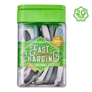 ROBOT RGL100S Toples Kabel Data Lightning iPhone Fast Charging 2.4A Isi 20 PCS Kabel Charger Original - Gambar 5