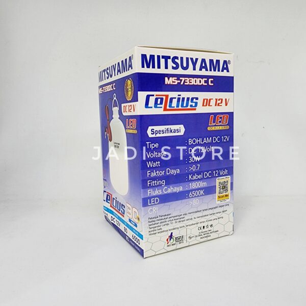 Mitsuyama Lampu Bohlam Kabel LED DC 30 Watt 30W Mitsuyama MS-7330DC Celcius Lampu Jepit 12V untuk Accu Aki - Gambar 2