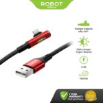 ROBOT Kabel Charger Cable Data Gaming RWTM100 Android Micro USB Fast Charging Gaming Game 7 Lampu LED 2.4A 1 Meter Original Garansi 1 Tahun