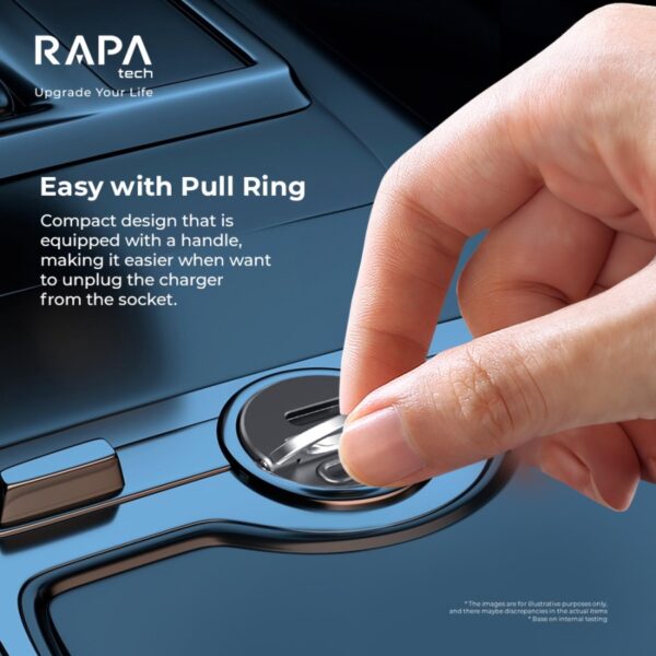 RAPAtech DRIVE I Car Charger RAPAtech DRIVE I Dual Port USB A Type-C Type C PD 3A Saver Cas Casan Mobil Car Charger Fast Charging Quick Charge PD30W PD 30W - Gambar 8