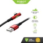 ROBOT Kabel Charger Cable Data Gaming RWTC100 Iphone Lightning Fast Charging Gaming Game 7 Lampu LED 2.4A 1 Meter Original Garansi 1 Tahun