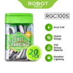 TOPLES RGC100S ROBOT Kabel Cable Data Gepeng Robot Type-C Type C RGC100S Toples 2.4A Fast Charging Murah Original 20pcs