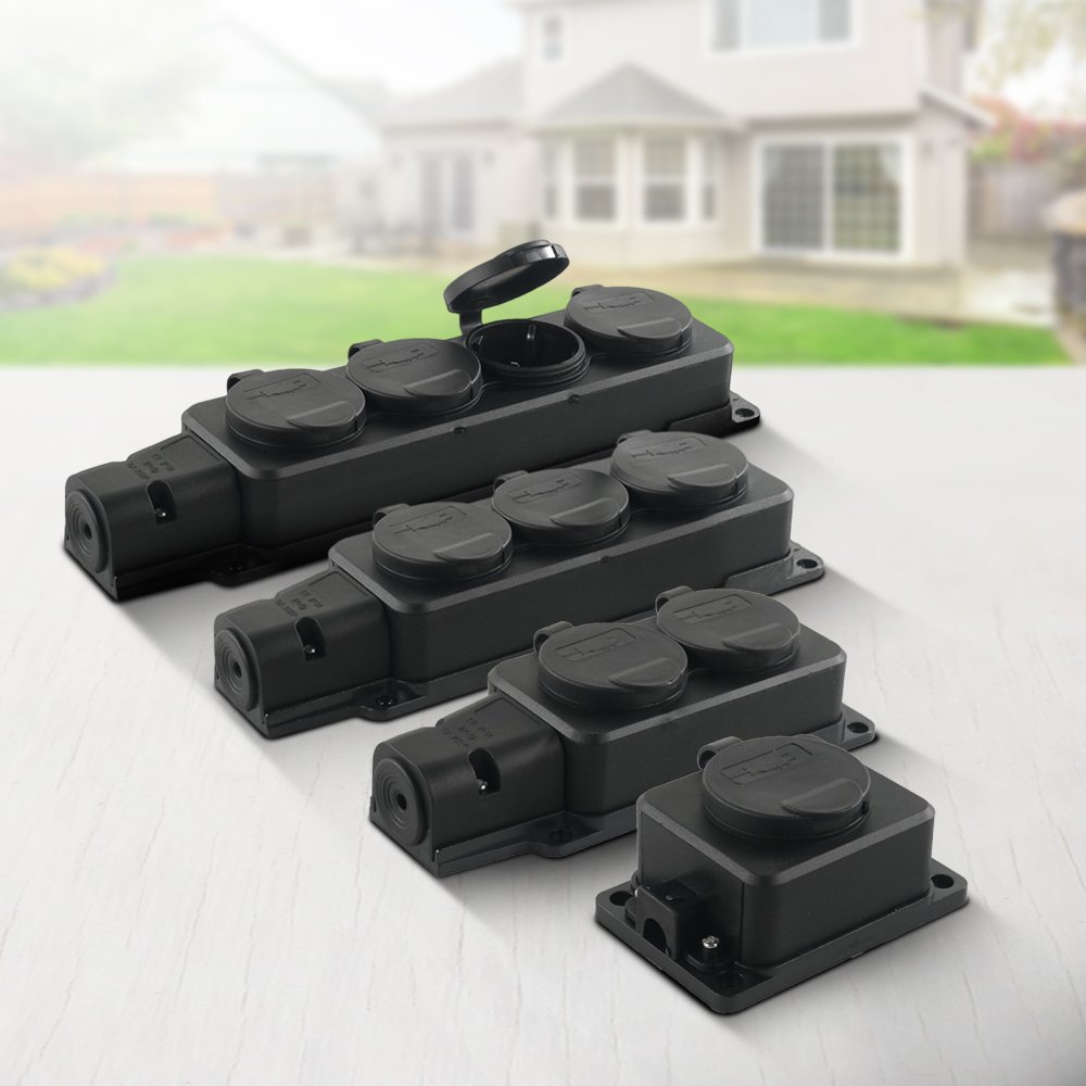 Taffware Stop Kontak Outdoor Waterproof IP54 16A 250V 3500W EU 1 Soket T36 Black, Colokan Listrik Anti Air dengan Penutup Soket, Terminal Dinding untuk Taman Garasi dan Area Rumah serta Peralatan Elektronik - Gambar 7