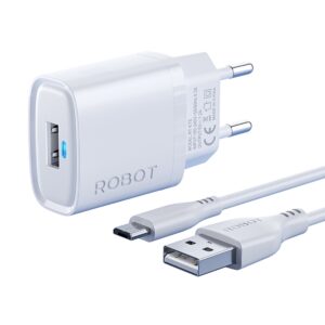ROBOT RT-K7S Travel Charger Micro USB Original 5V 1A Smart Phone Charger Set Kepala Cas Android dengan Kabel Micro USB Adaptor Charger HP Fast Stable Charging Ringkas Garansi Resmi - Gambar 6