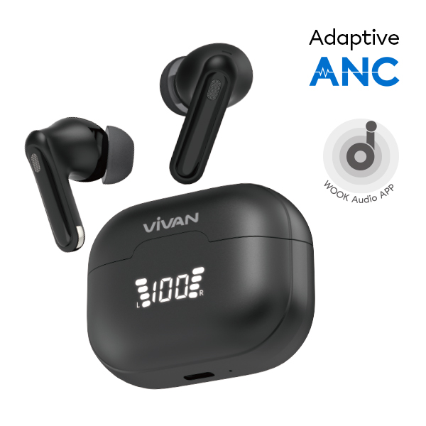 VIVAN Infinity GT6 Headset TWS Adaptive ANC Audio APP 4Mics ENC Battery Display Dual EQ Earphone Earbuds Earphone Headphone Full Bass Adaptive ANC ENC Bass Up Technology 13mm Bluetooth 5.4 Original Garansi 12 Bulan - Gambar 2