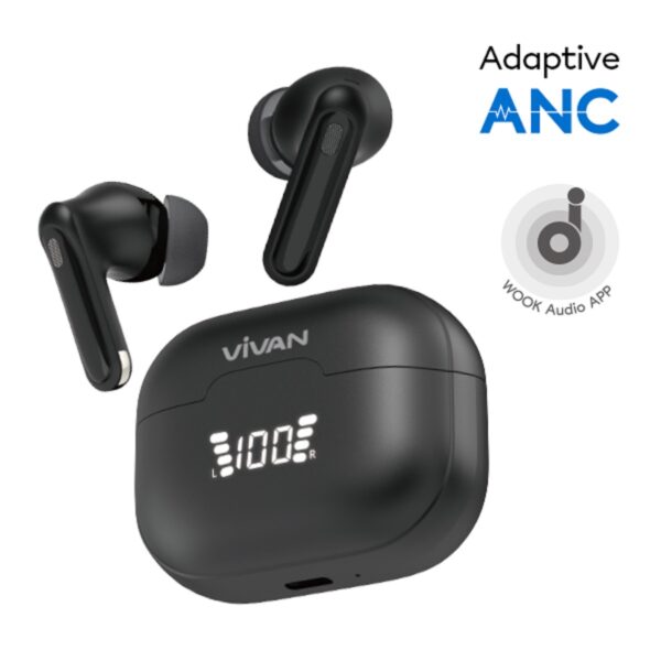 VIVAN Infinity GT6 Headset TWS  Adaptive ANC Audio APP 4Mics ENC Battery Display Dual EQ  Earphone Earbuds Earphone Headphone  Full Bass Adaptive ANC ENC Bass Up Technology 13mm Bluetooth 5.4 Original Garansi 12 Bulan