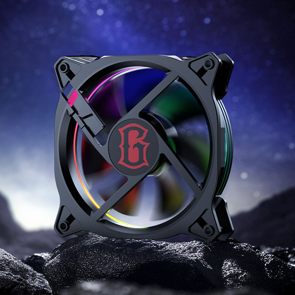 Gamen GCF110 Putih Case Cooling Fan GCF110 Kipas CPU Komputer PC Komputer Lampu RGB Power 12cm 4 pin Gaming - Gambar 3