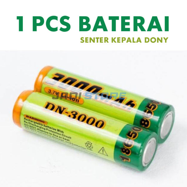 Baterai Senter Kepala Dony DN-3000 Cas Lithium Ion Rechargeable 18650 3.7v 3.7 Volt 3000 mAh