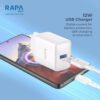 RAPATech CH4131 Travel Charger Power Lite II 12W  Fast Charging dengan Smart IC Protector & Kabel USB-A to Type-C Type C 5V 2.4A - Gambar 2