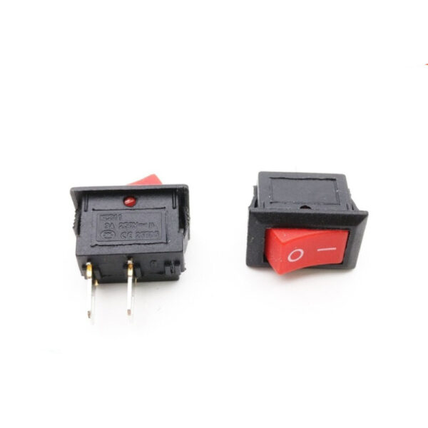 Merah Besar Saklar Power On Off Mini Rocker Switch Besar Kecil Warna Hitam Merah 2-P 2 Pin