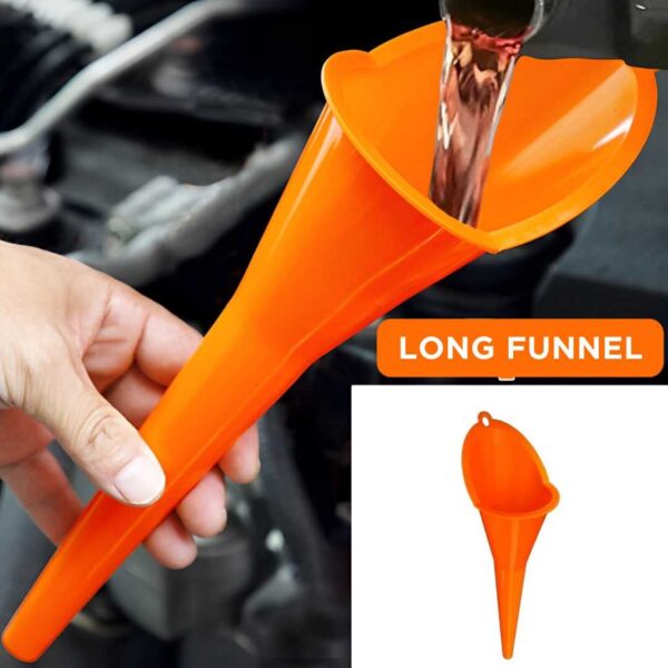 Corong Isi Ganti Oli Minyak Air Bensin Pertalite Bahan Bakar Oli Motor Matic Nozzle Corong Air Long Mouth Funnel Panjang