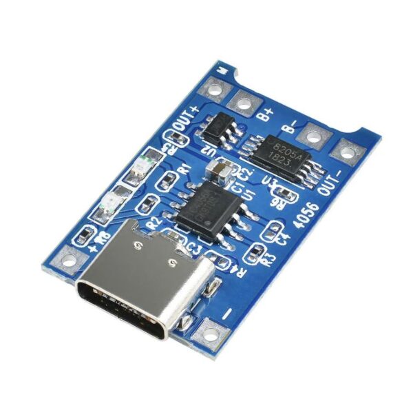 Modul Charger Cas Baterai 18650 Modul TP4056 USB Type-C Type C Charger Cas Batre 18650 Baterai Lithium 5V 1A TP4056 Battery Charging Module Lithium Ion+Protection - Gambar 3