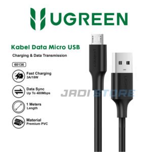 UGREEN Kabel Data Micro USB Fast Charging 2.4A 18W Kabel Charger Android USB 2.0 Transfer Data Cepat Kuat Awet Original untuk Smartphone Tablet Powerbank Speaker Bluetooth Kualitas Premium Pengisian Stabil Hitam 1 Meter 60136 - Gambar 8