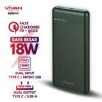 VIVAN VPB-M10 Power Bank 10000 mAh Fast Charging 18W Original - Powerbank Dengan Layar LCD Digital Real Capacity Support PD Dan QC 3.0 Solusi Praktis Isi Daya Cepat 3 Perangkat Sekaligus Aman Dan Awet Jadi Store Lamongan