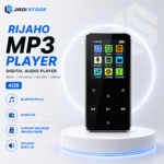RIJAHO MP3 Player Bluetooth 4.2 Digital Audio Player Portable 4GB Mini Music Player dengan Layar 1.7 Inch, Speaker, Radio FM, Alarm, Ebook, Recorder, Support MicroSD 128GB untuk Olahraga Belajar