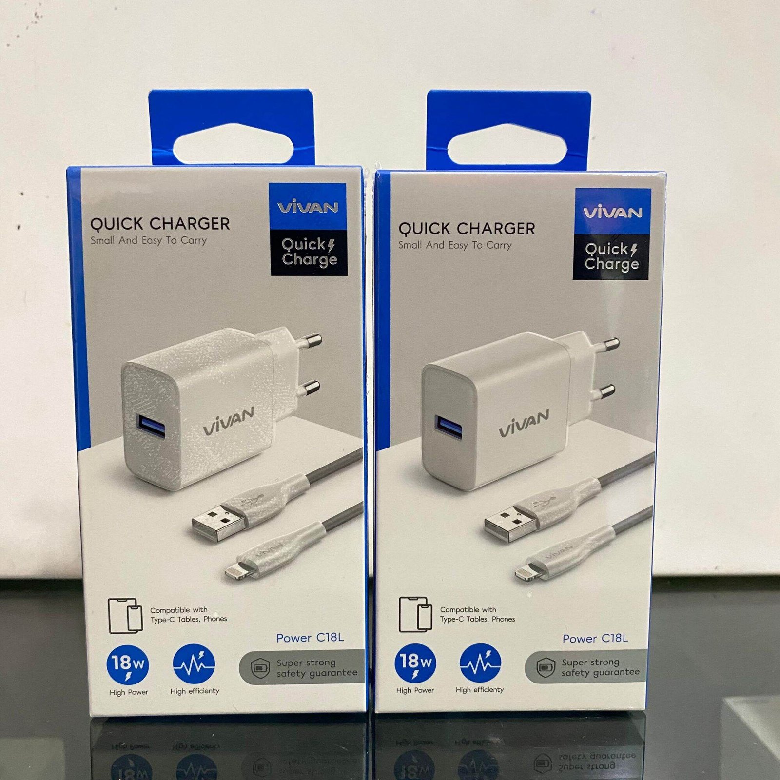 VIVAN C18L Charger Set 18W Original Kepala Adaptor Travel Charger Fast Charging QC 3.0 USB-A Lengkap Kabel Lightning iPhone 3A untuk Pengisian Daya Cepat Stabil Aman dan Efisien Power Adapter VIVAN C18L - Gambar 8