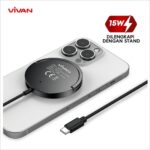 VIVAN VWC04 Adaptor Wireless Charger Vivan Magsafe 15W Stand Holder Magnetic Fast Charging VWC04 Pengisi Daya Nirkabel 15W untuk Apple dan Android