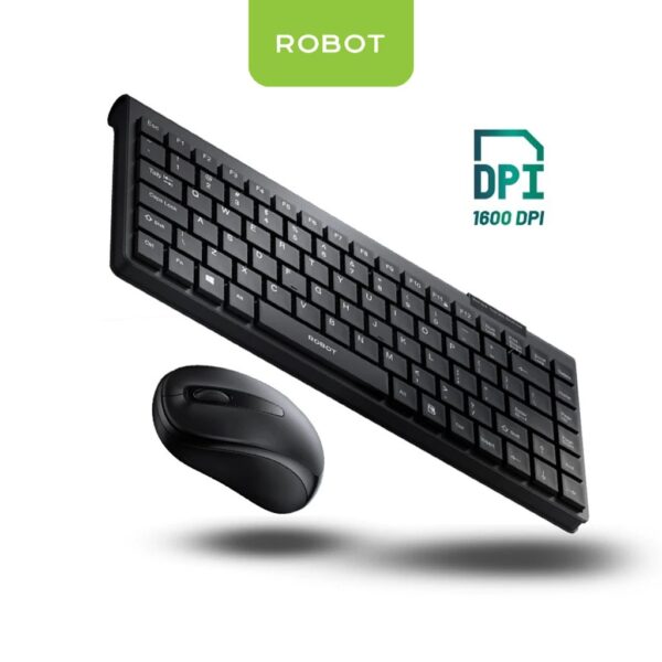 ROBOT KM3500 Keyboard Mouse Wireless Bluetooth Mini 1 Set Ultra Thin USB Tanpa Kabel Combo Komputer