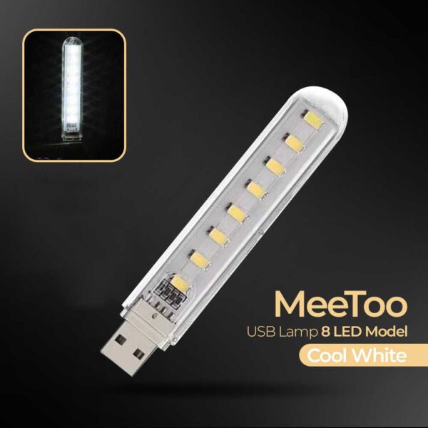 MeeToo Lampu Baca Mini LED USB Portable 5V 12W Lampu Stick LED Mini USB Portable Super Terang Power Bank Emergency Kecil Putih