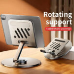 Tablet Holder Stand Foldable 360 Rotation Aluminium Tatakan Stand Holder Tablet Tab HP Ipad Stand Holder Metal Besi