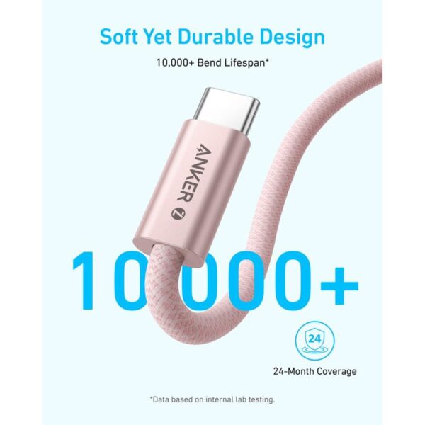 ANKER A8060 Kabel Charger Cable Data Power Delivery PD 3.0 240w Quick Charge Super Fast Charging USB  Type C to Type C Type-C Tipe C 1M Nylon Braided A8060H21 A8060H31 A8060H11 - Gambar 3